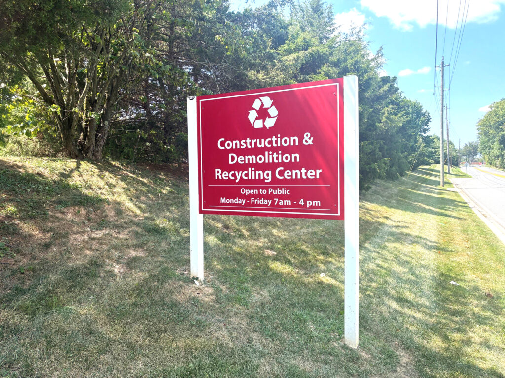 C&D sign C&D sign at front entrance