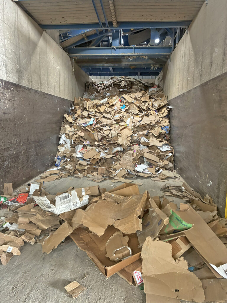 recycling cardboard area at C&D Recovery