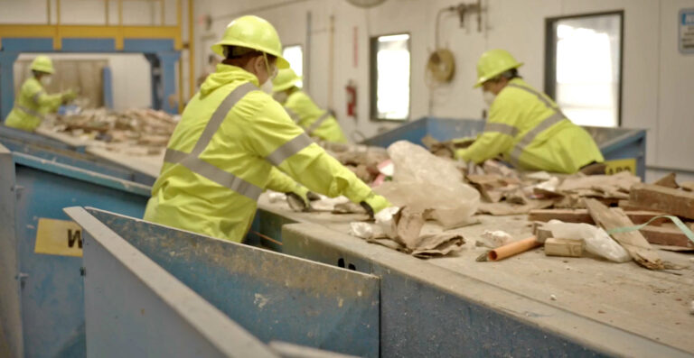 C&D workers sorting